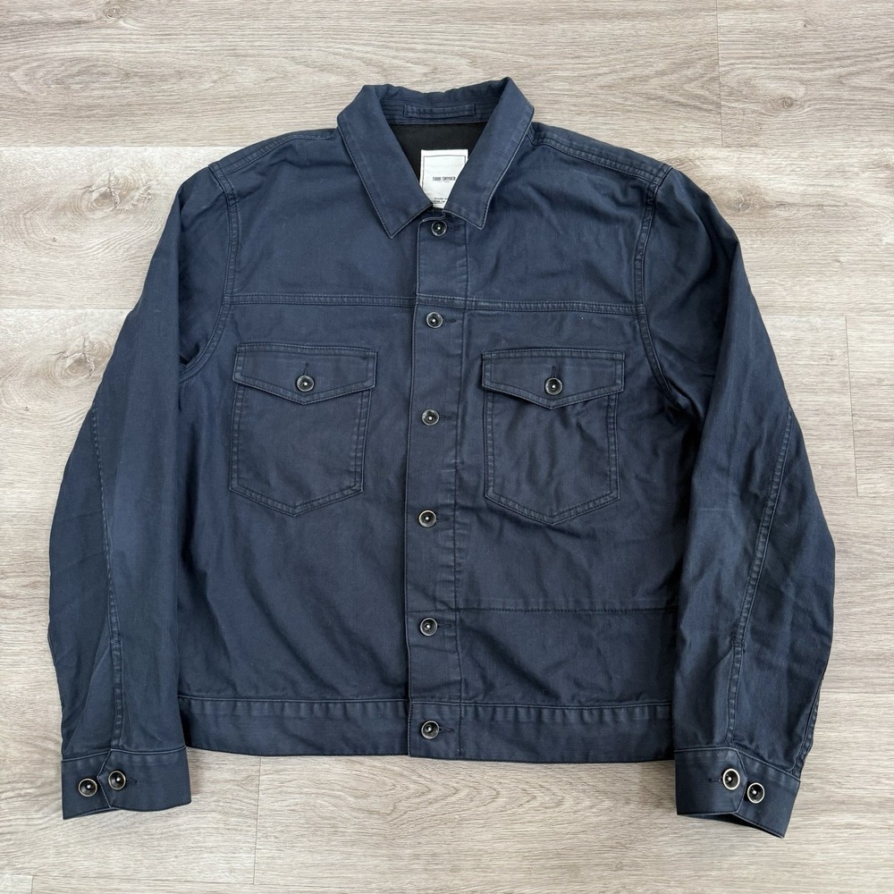 Todd Snyder Dylan Navy Cotton Canvas Trucker Jacket Mens XL (Fits Large) AW2013